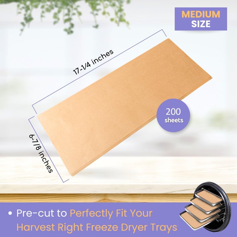 Crunch 200 pack Parchment Paper For Harvest Right Freeze Dryer (M - Medium) - Image 2